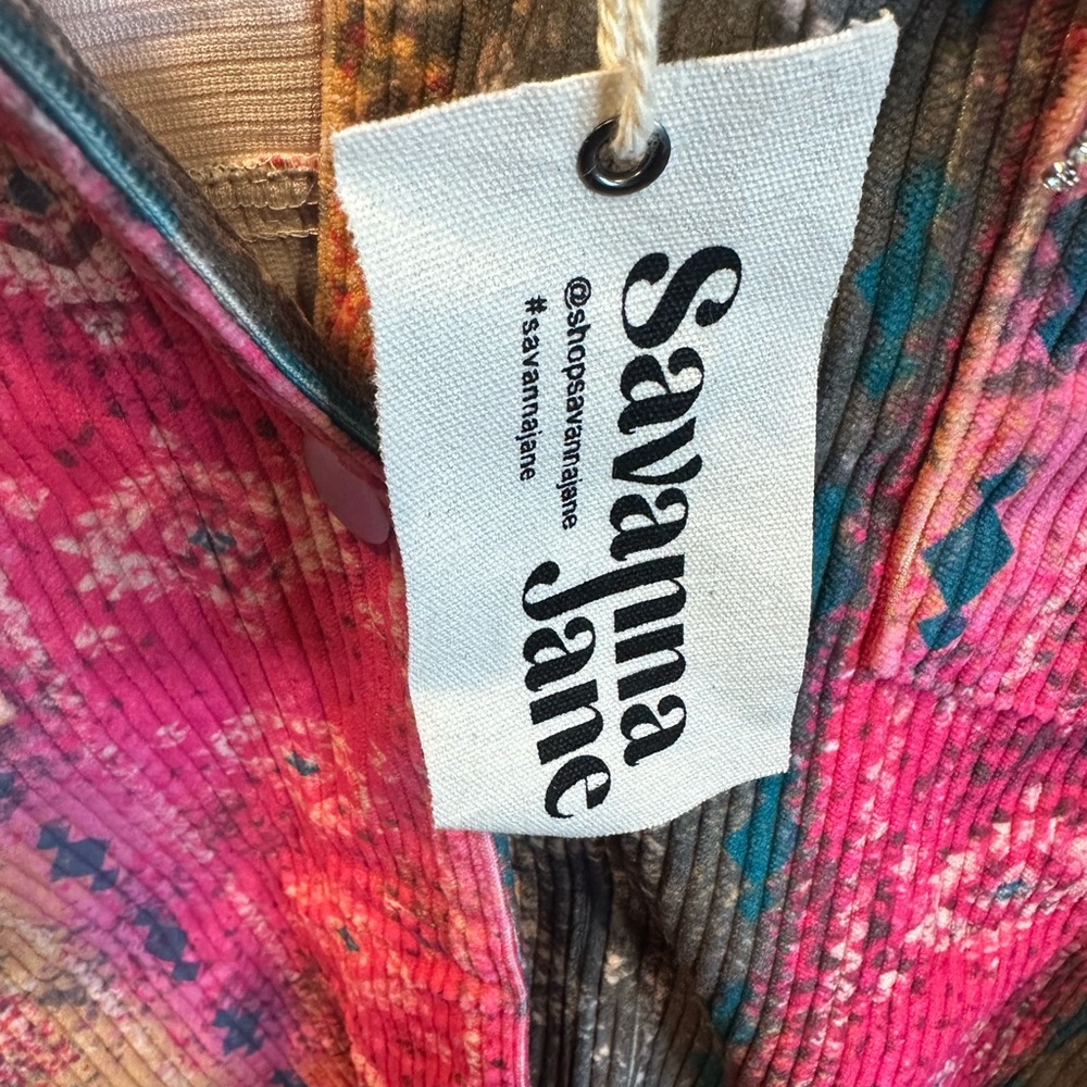 Savanna Jane Multicolor Button Down Jacket with Pockets - Size Large - Picture 11 of 11